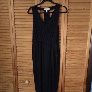 BCBGeneration Black T Back Elastic Waist Stretchy Hip Pockets Jumpsuit Size S